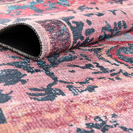 Washable Brick 7' 10 x 7' 10 Renaissance Square Area Rug Easy to Clean Stain Resistant & Durable Colorful Distressed Vintage Carpet for Sale at Rug Engine