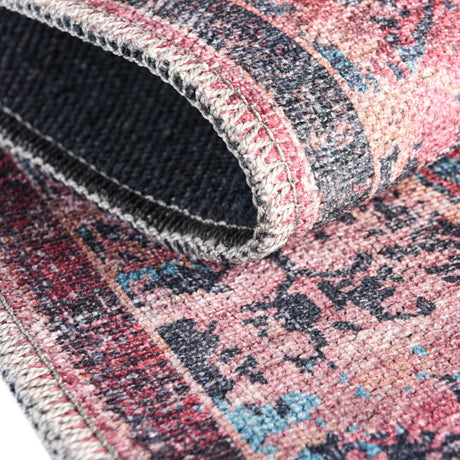 Washable Brick 2' x 13' Renaissance Runner Area Rug Easy to Clean Stain Resistant & Durable Colorful Distressed Vintage Carpet for Sale at Rug Engine