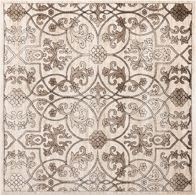 Dark Beige 6' x 6' Rushmore Square Area Rug 55% Polypropylene & 45% Polyester Durable Quality Carpet for Indoor Home Decorating for Sale at Rug Engine