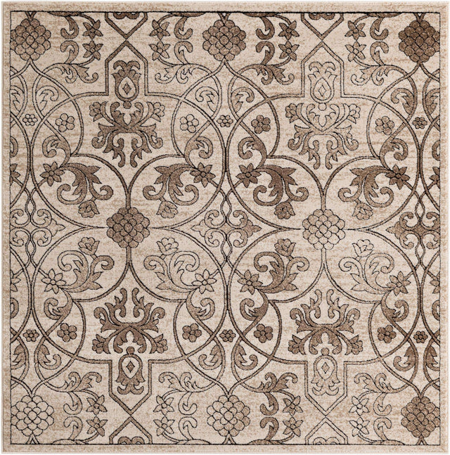 Dark Beige 6' x 6' Rushmore Square Area Rug 55% Polypropylene & 45% Polyester Durable Quality Carpet for Indoor Home Decorating for Sale at Rug Engine