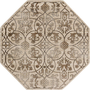 Dark Beige 6' x 6' Rushmore Octagon Area Rug 55% Polypropylene & 45% Polyester Durable Quality Carpet for Indoor Home Decorating for Sale at Rug Engine