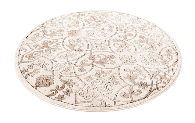 Dark Beige 6' x 6' Rushmore Round Area Rug 55% Polypropylene & 45% Polyester Durable Quality Carpet for Indoor Home Decorating for Sale at Rug Engine