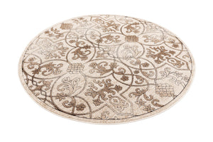 Dark Beige 6' x 6' Rushmore Round Area Rug 55% Polypropylene & 45% Polyester Durable Quality Carpet for Indoor Home Decorating for Sale at Rug Engine
