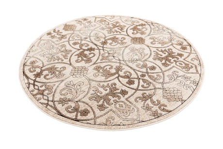 Dark Beige 6' x 6' Rushmore Round Area Rug 55% Polypropylene & 45% Polyester Durable Quality Carpet for Indoor Home Decorating for Sale at Rug Engine