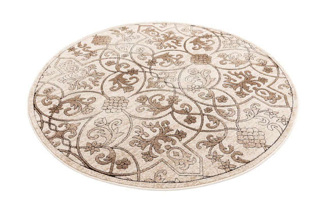 Dark Beige 6' x 6' Rushmore Round Area Rug 55% Polypropylene & 45% Polyester Durable Quality Carpet for Indoor Home Decorating for Sale at Rug Engine