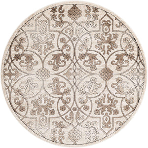 Dark Beige 6' x 6' Rushmore Round Area Rug 55% Polypropylene & 45% Polyester Durable Quality Carpet for Indoor Home Decorating for Sale at Rug Engine