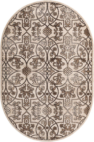 Dark Beige 6' x 9' Rushmore Oval Area Rug 55% Polypropylene & 45% Polyester Durable Quality Carpet for Indoor Home Decorating for Sale at Rug Engine