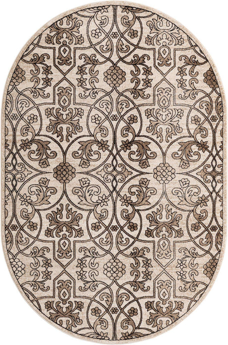 Dark Beige 6' x 9' Rushmore Oval Area Rug 55% Polypropylene & 45% Polyester Durable Quality Carpet for Indoor Home Decorating for Sale at Rug Engine