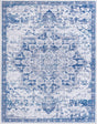 Gray Blue 10' 6 x 13' Renaissance Washable Rectangle Rug