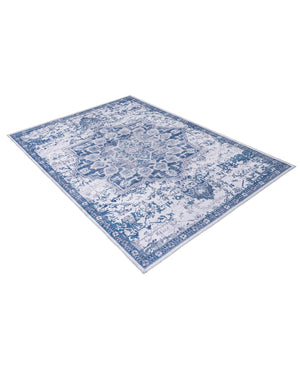 Gray Blue 7' 3 x 10' Renaissance Washable Rectangle Rug