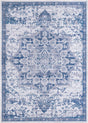 Gray Blue 7' 3 x 10' Renaissance Washable Rectangle Rug