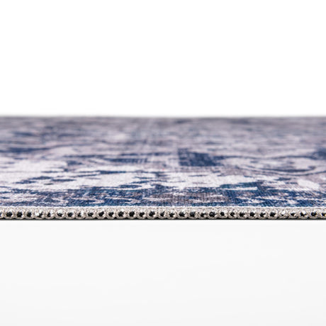 Washable Gray Blue 7' 3 x 10' Renaissance Rectangle Area Rug Easy to Clean Stain Resistant & Durable Colorful Distressed Vintage Carpet for Sale at Rug Engine