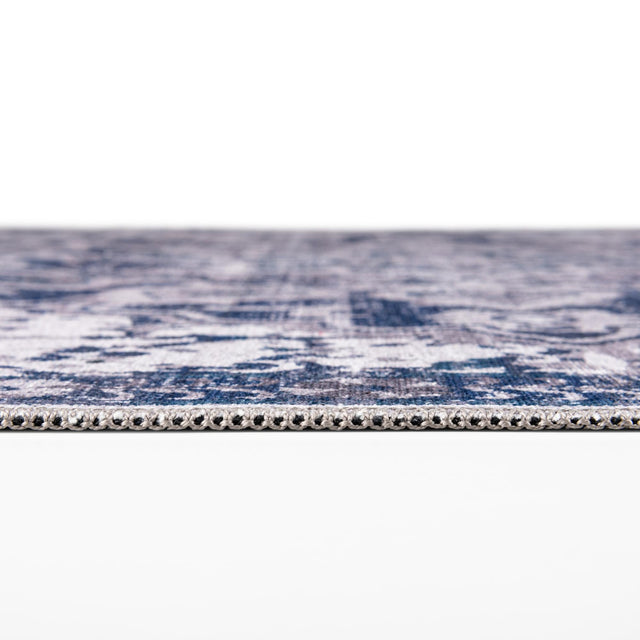 Gray Blue 5' 3 x 5' 3 Renaissance Washable Square Rug
