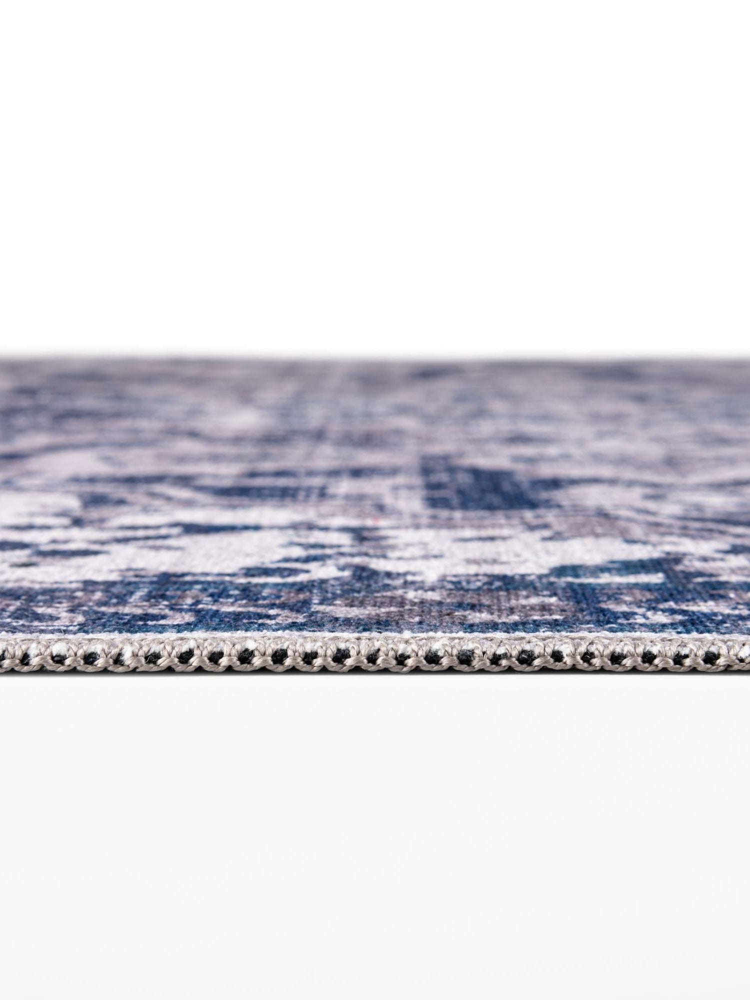 Washable Gray Blue 5' 11 x 5' 11 Renaissance Square Area Rug Easy to Clean Stain Resistant & Durable Colorful Distressed Vintage Carpet for Sale at Rug Engine