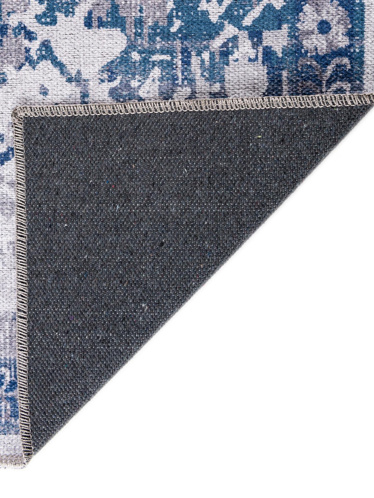 Washable Gray Blue 5' 3 x 5' 3 Renaissance Square Area Rug Easy to Clean Stain Resistant & Durable Colorful Distressed Vintage Carpet for Sale at Rug Engine