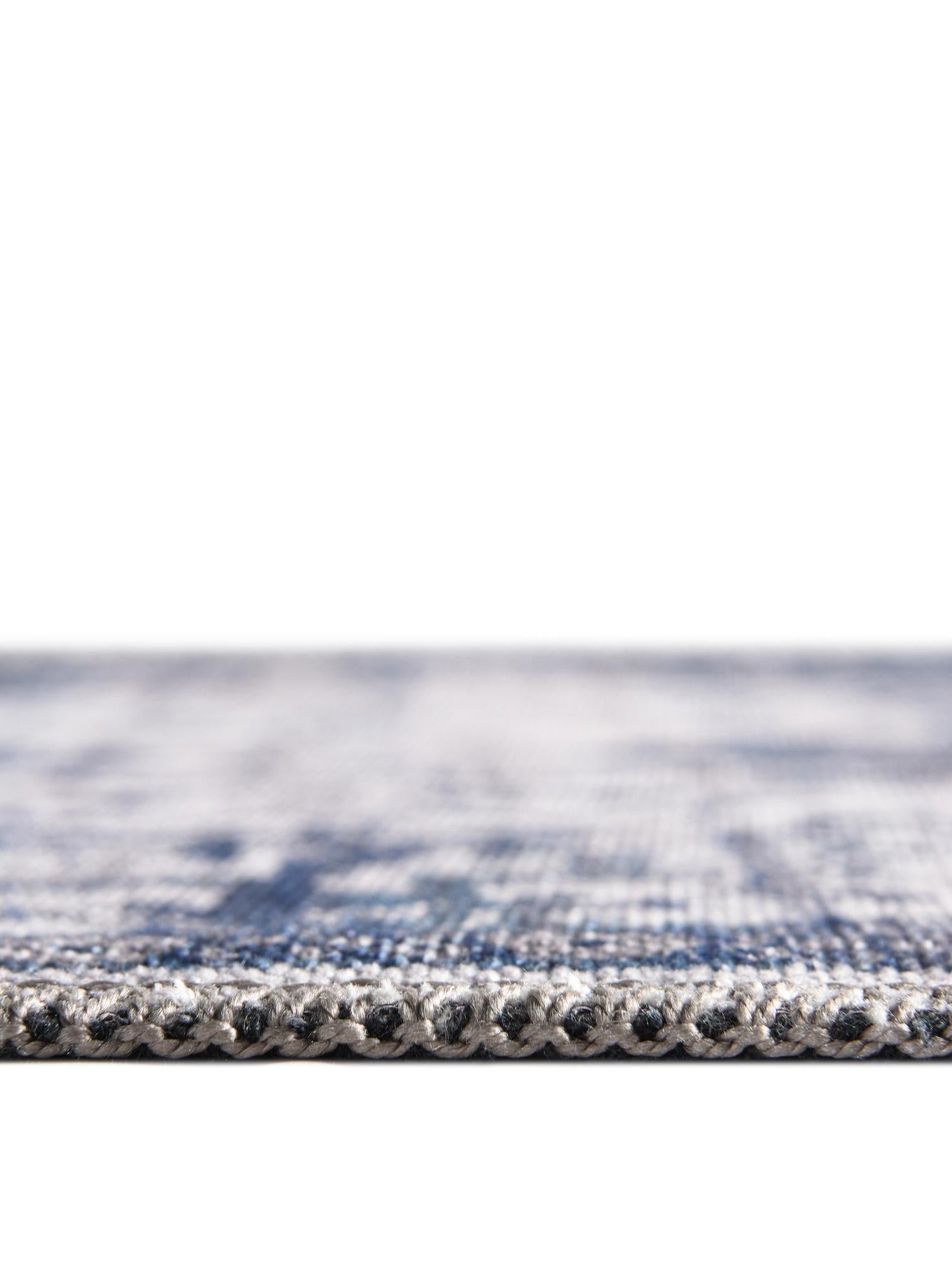 Washable Gray Blue 2' 7 x 12' Renaissance Runner Area Rug Easy to Clean Stain Resistant & Durable Colorful Distressed Vintage Carpet for Sale at Rug Engine