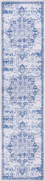 Gray Blue 2' x 8' Renaissance Washable Runner Rug