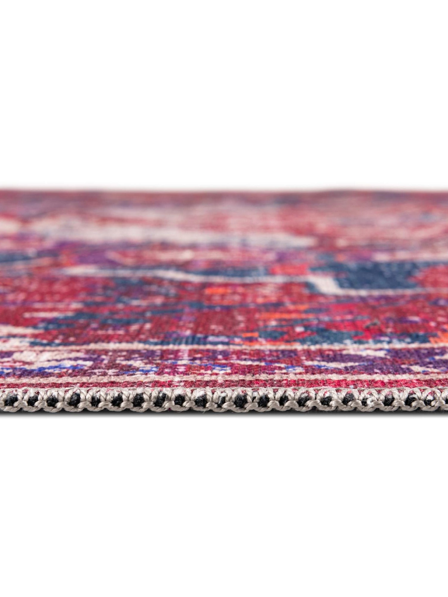 Washable Multicolor Fuchsia 10' 6 x 13' Renaissance Rectangle Area Rug Easy to Clean Stain Resistant & Durable Colorful Distressed Vintage Carpet for Sale at Rug Engine
