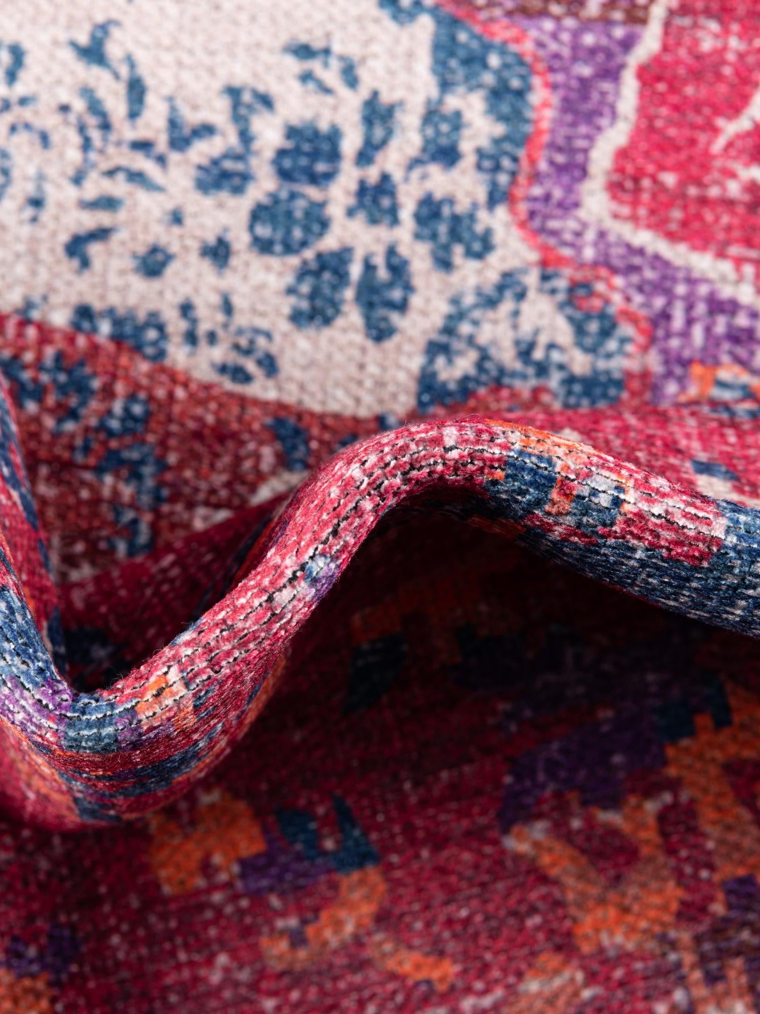 Washable Multicolor Fuchsia 10' 6 x 14' Renaissance Rectangle Area Rug Easy to Clean Stain Resistant & Durable Colorful Distressed Vintage Carpet for Sale at Rug Engine