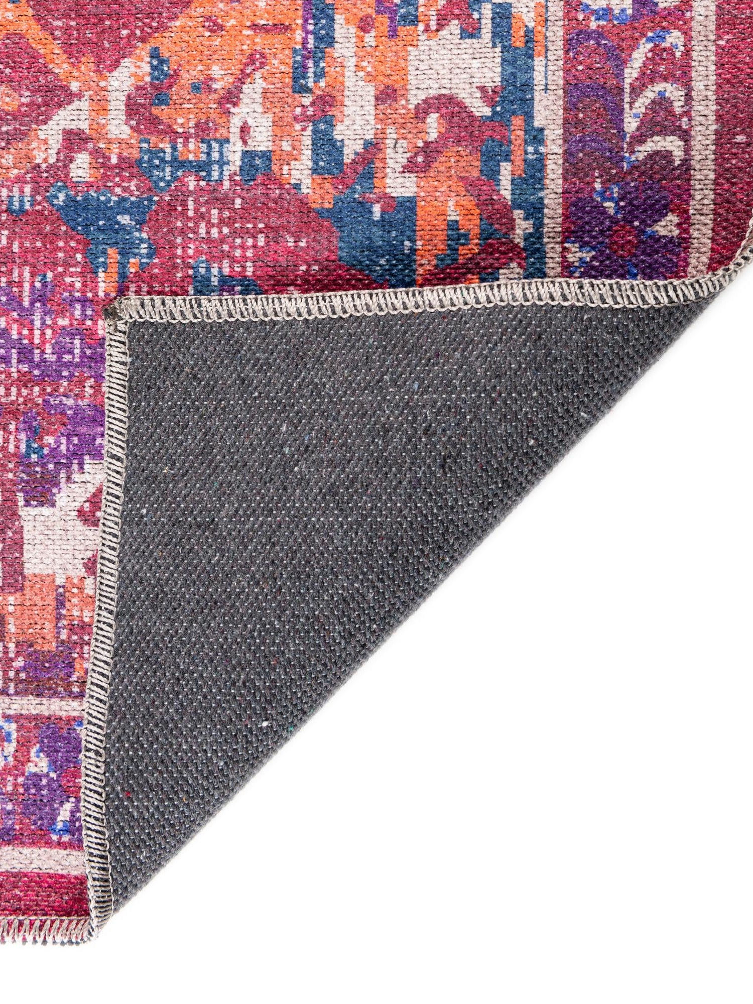 Washable Multicolor Fuchsia 10' 6 x 13' Renaissance Rectangle Area Rug Easy to Clean Stain Resistant & Durable Colorful Distressed Vintage Carpet for Sale at Rug Engine