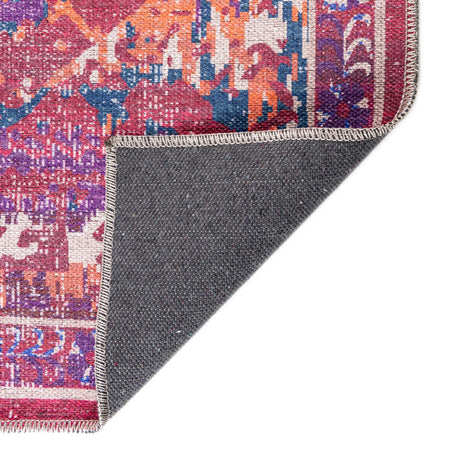Washable Multicolor Fuchsia 10' 6 x 10' 6 Renaissance Square Area Rug Easy to Clean Stain Resistant & Durable Colorful Distressed Vintage Carpet for Sale at Rug Engine