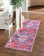 Multicolor Fuchsia 2' x 13' Renaissance Washable Runner Rug