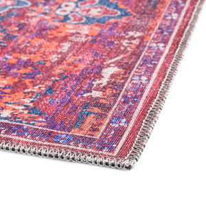 Multicolor Fuchsia 2' x 13' Renaissance Washable Runner Rug
