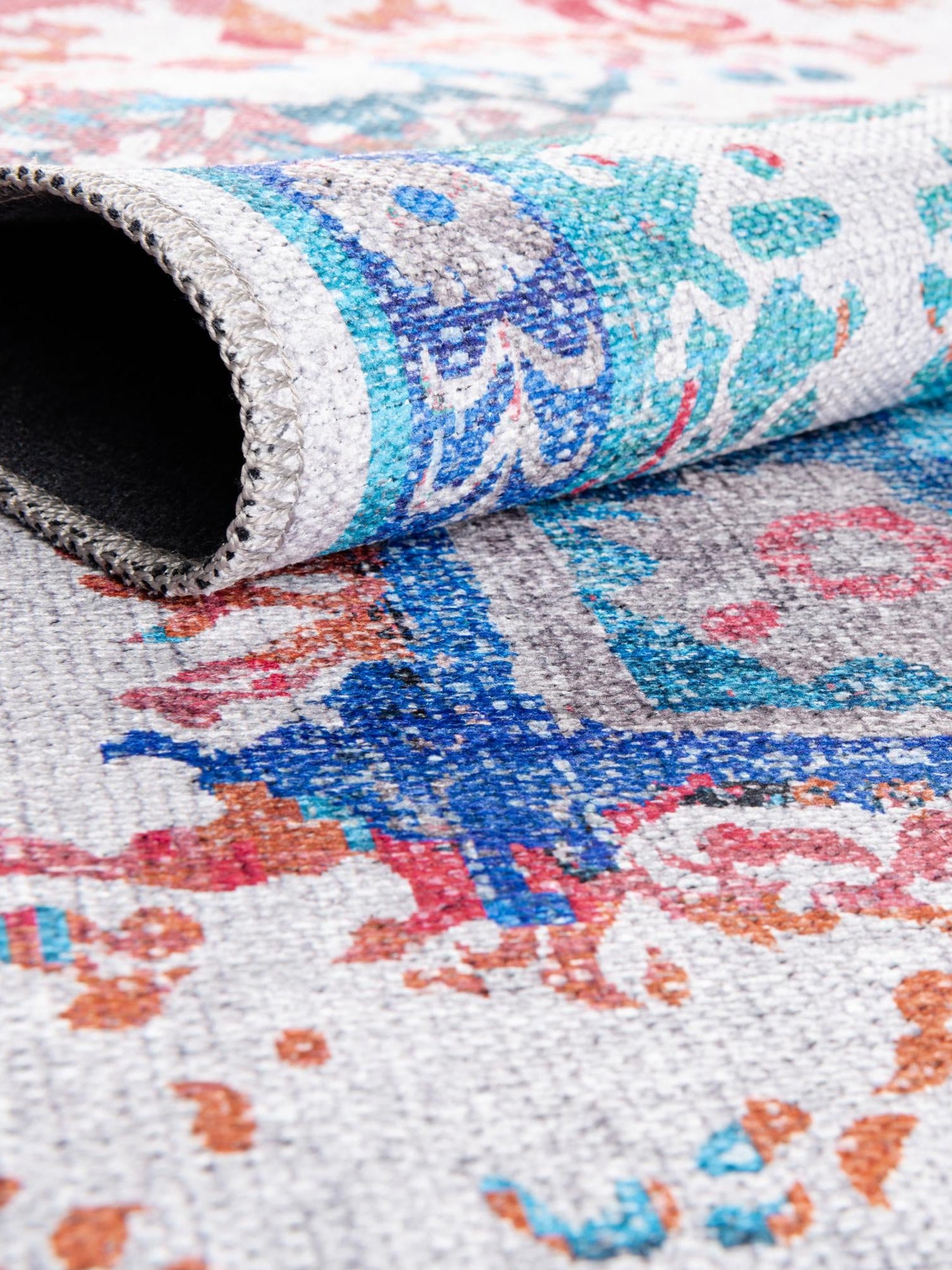 Washable Ivory Blue 10' 6 x 14' Renaissance Rectangle Area Rug Easy to Clean Stain Resistant & Durable Colorful Distressed Vintage Carpet for Sale at Rug Engine