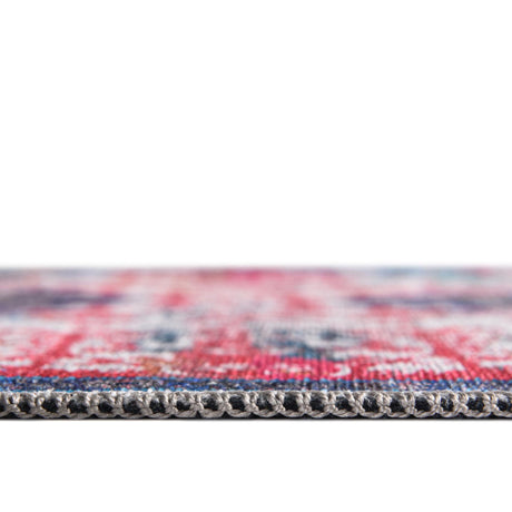 Washable Ivory Blue 2' x 13' Renaissance Runner Area Rug Easy to Clean Stain Resistant & Durable Colorful Distressed Vintage Carpet for Sale at Rug Engine