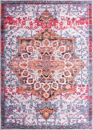 Ivory Orange 10' 6 x 14' Renaissance Washable Rectangle Rug
