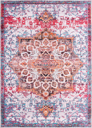 Ivory Orange 10' 6 x 14' Renaissance Washable Rectangle Rug