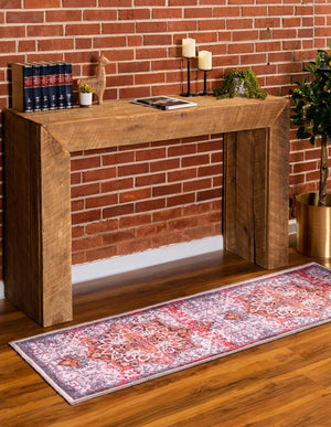 Ivory Orange 2' x 10' Renaissance Washable Runner Rug