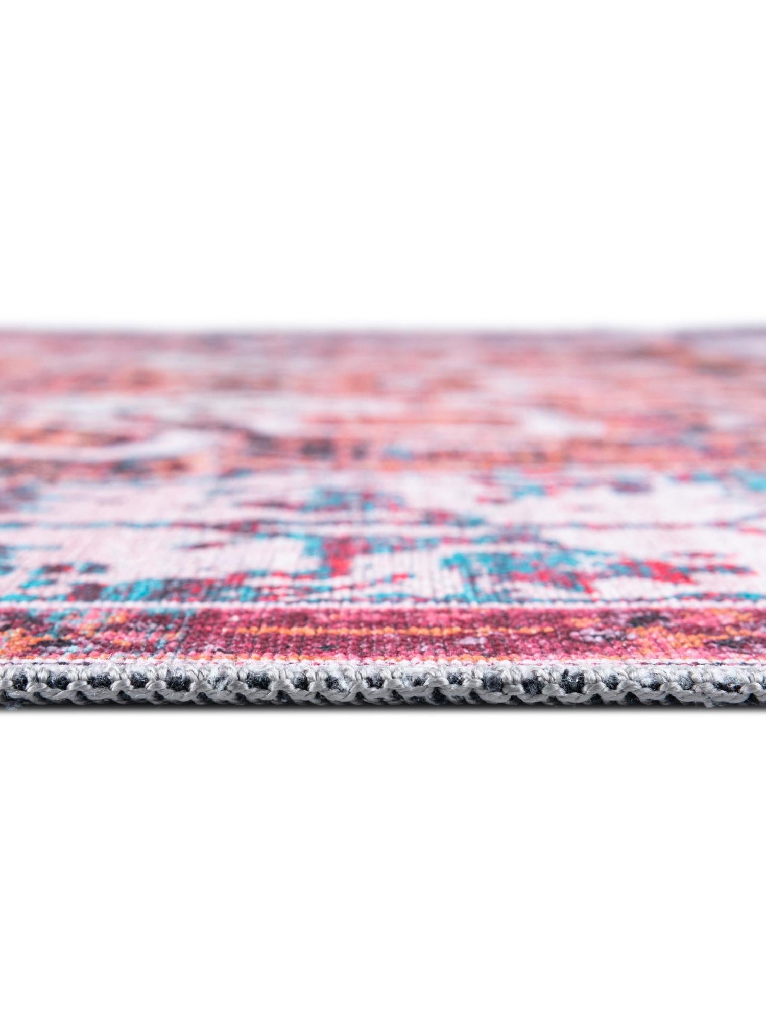 Washable Ivory Orange 2' 7 x 12' Renaissance Runner Area Rug Easy to Clean Stain Resistant & Durable Colorful Distressed Vintage Carpet for Sale at Rug Engine