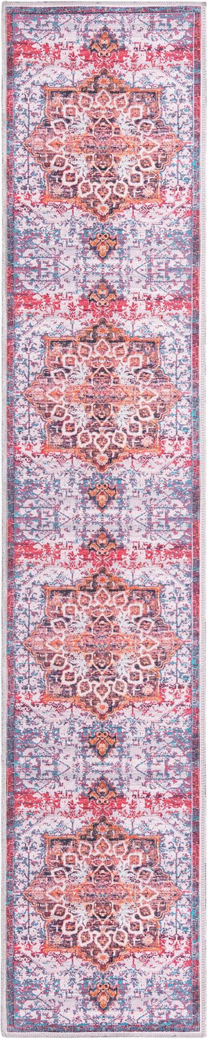 Ivory Orange 2' x 10' Renaissance Washable Runner Rug