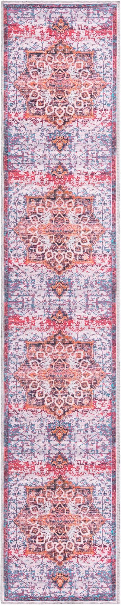 Ivory Orange 2' x 10' Renaissance Washable Runner Rug