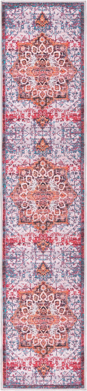 Ivory Orange 3' x 12' Renaissance Washable Runner Rug