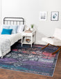 Multicolor Blue 7' 3 x 7' 3 Renaissance Washable Square Rug