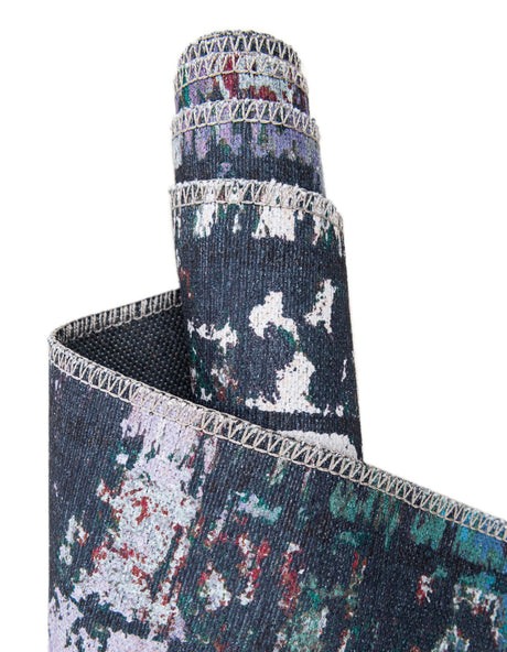 Washable Multicolor Blue 10' 6 x 10' 6 Renaissance Square Area Rug Easy to Clean Stain Resistant & Durable Colorful Distressed Vintage Carpet for Sale at Rug Engine