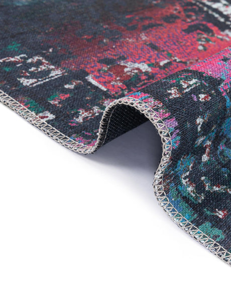 Washable Multicolor Blue 2' x 9' 10 Renaissance Runner Area Rug Easy to Clean Stain Resistant & Durable Colorful Distressed Vintage Carpet for Sale at Rug Engine