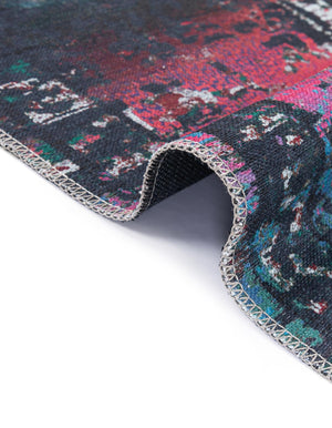 Multicolor Blue 2' x 13' Renaissance Washable Runner Rug