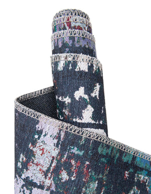 Multicolor Blue 2' x 13' Renaissance Washable Runner Rug