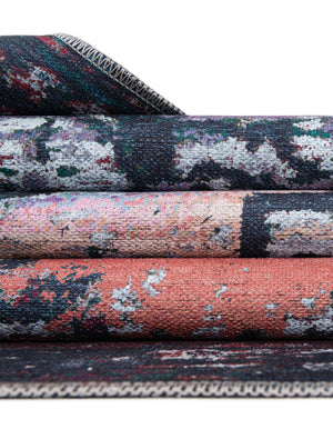 Multicolor Blue 2' x 13' Renaissance Washable Runner Rug