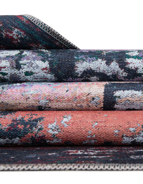 Washable Multicolor Blue 2' x 13' Renaissance Runner Area Rug Easy to Clean Stain Resistant & Durable Colorful Distressed Vintage Carpet for Sale at Rug Engine