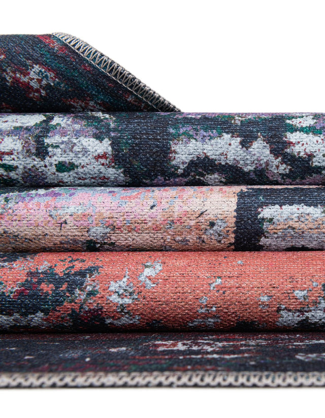 Multicolor Blue 2' x 13' Renaissance Washable Runner Rug