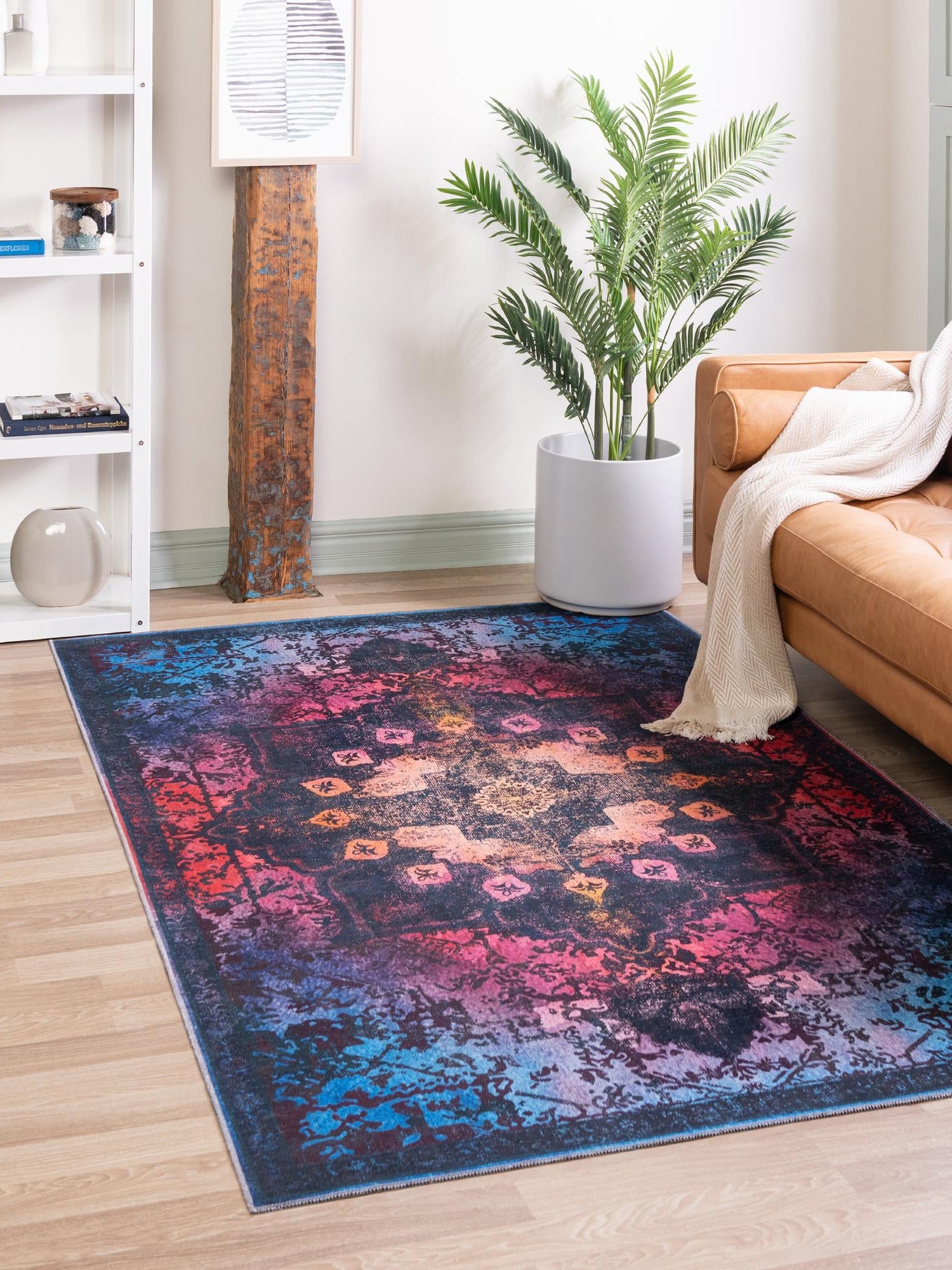 Washable Multicolor Black 10' 6 x 13' Renaissance Rectangle Area Rug Easy to Clean Stain Resistant & Durable Colorful Distressed Vintage Carpet for Sale at Rug Engine