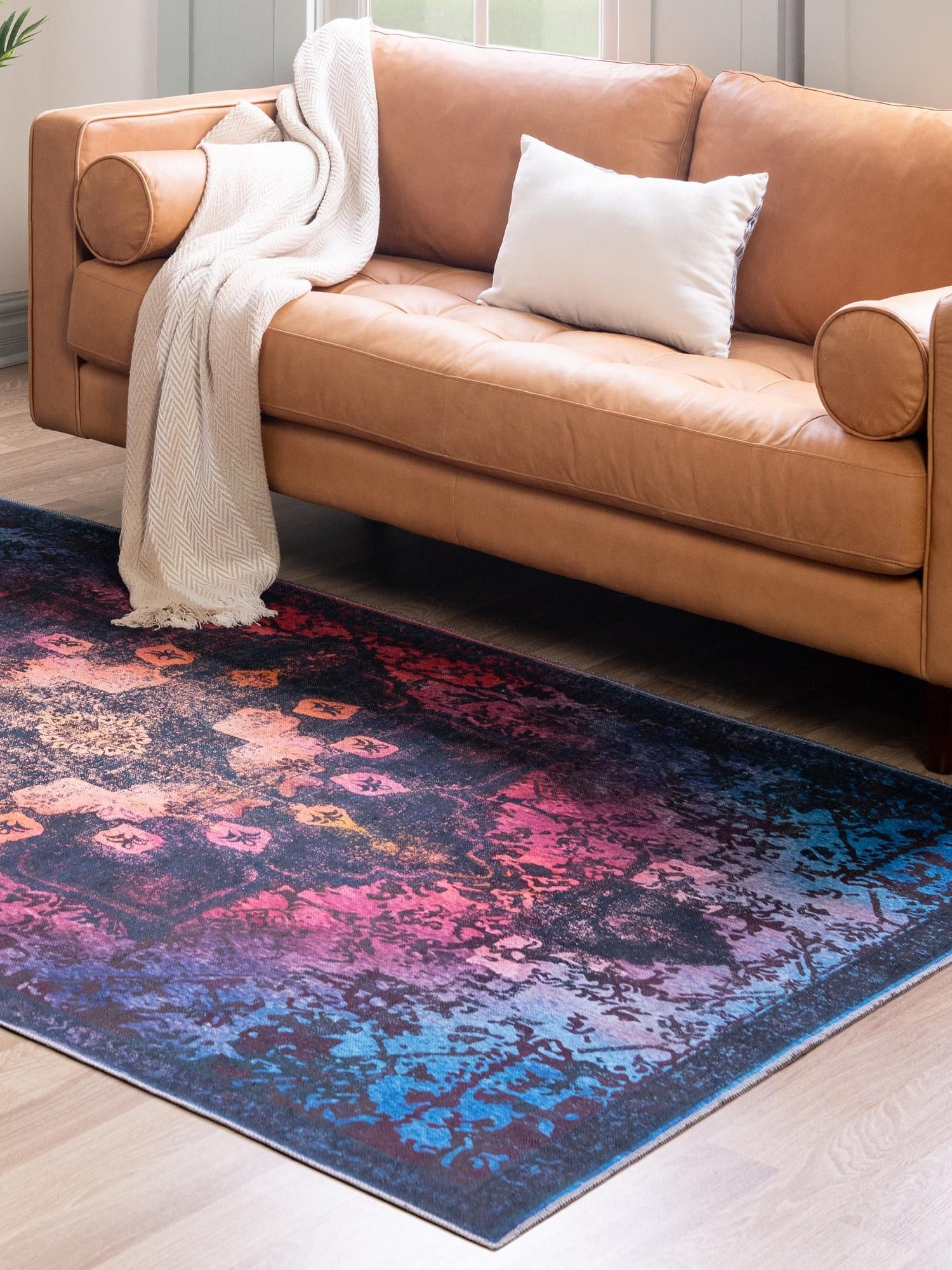 Washable Multicolor Black 10' 6 x 14' Renaissance Rectangle Area Rug Easy to Clean Stain Resistant & Durable Colorful Distressed Vintage Carpet for Sale at Rug Engine