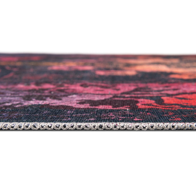 Multicolor Black 10' 6 x 14' Renaissance Washable Rectangle Rug
