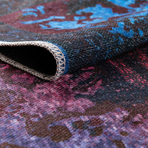 Multicolor Black 10' 6 x 14' Renaissance Washable Rectangle Rug