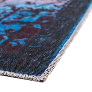 Multicolor Black 10' 6 x 14' Renaissance Washable Rectangle Rug