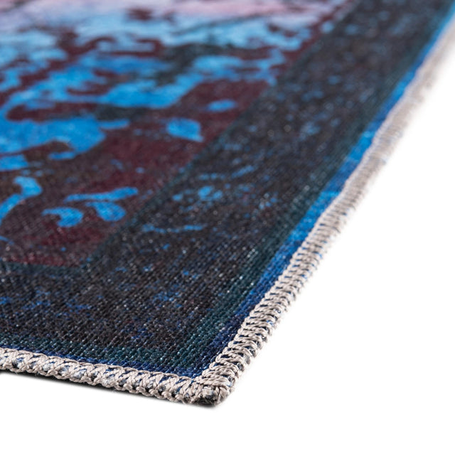 Multicolor Black 10' 6 x 10' 6 Renaissance Washable Square Rug